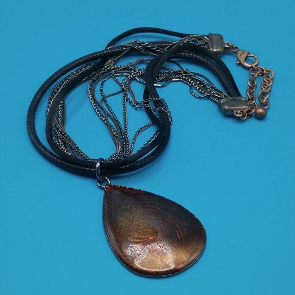 Chico's Multistrand Pendant Necklace, Copper End Caps, 20 Inches - Picture 6 of 9